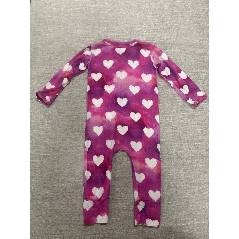 Bums And Roses Pink Crush Valentines Hearts Pajama Bamboo Zippy 12-18 Months